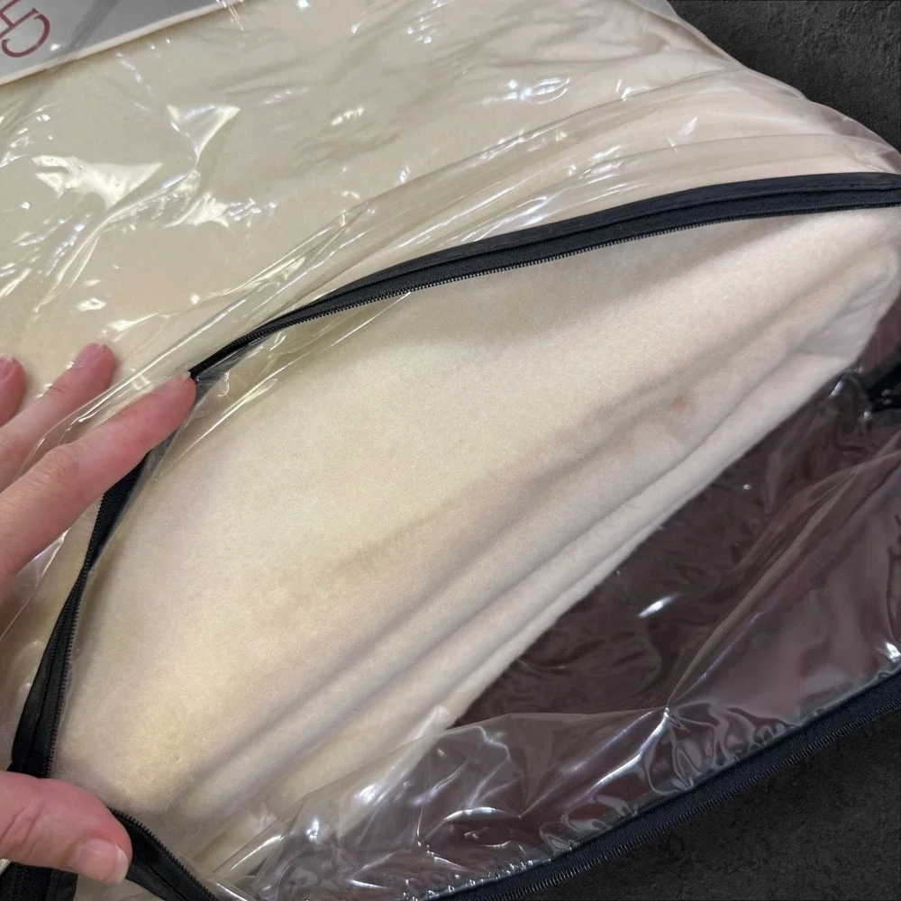 Chatham Wool Supreme 100% Virgin Wool Blanket Full 80x90 Cream Satin Trim USA
